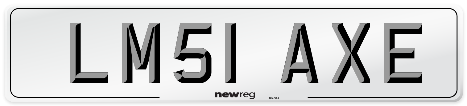 LM51 AXE Number Plate from New Reg